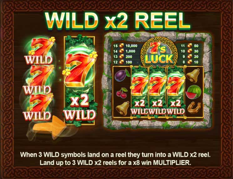 7's Luck slot game wild x2 reel